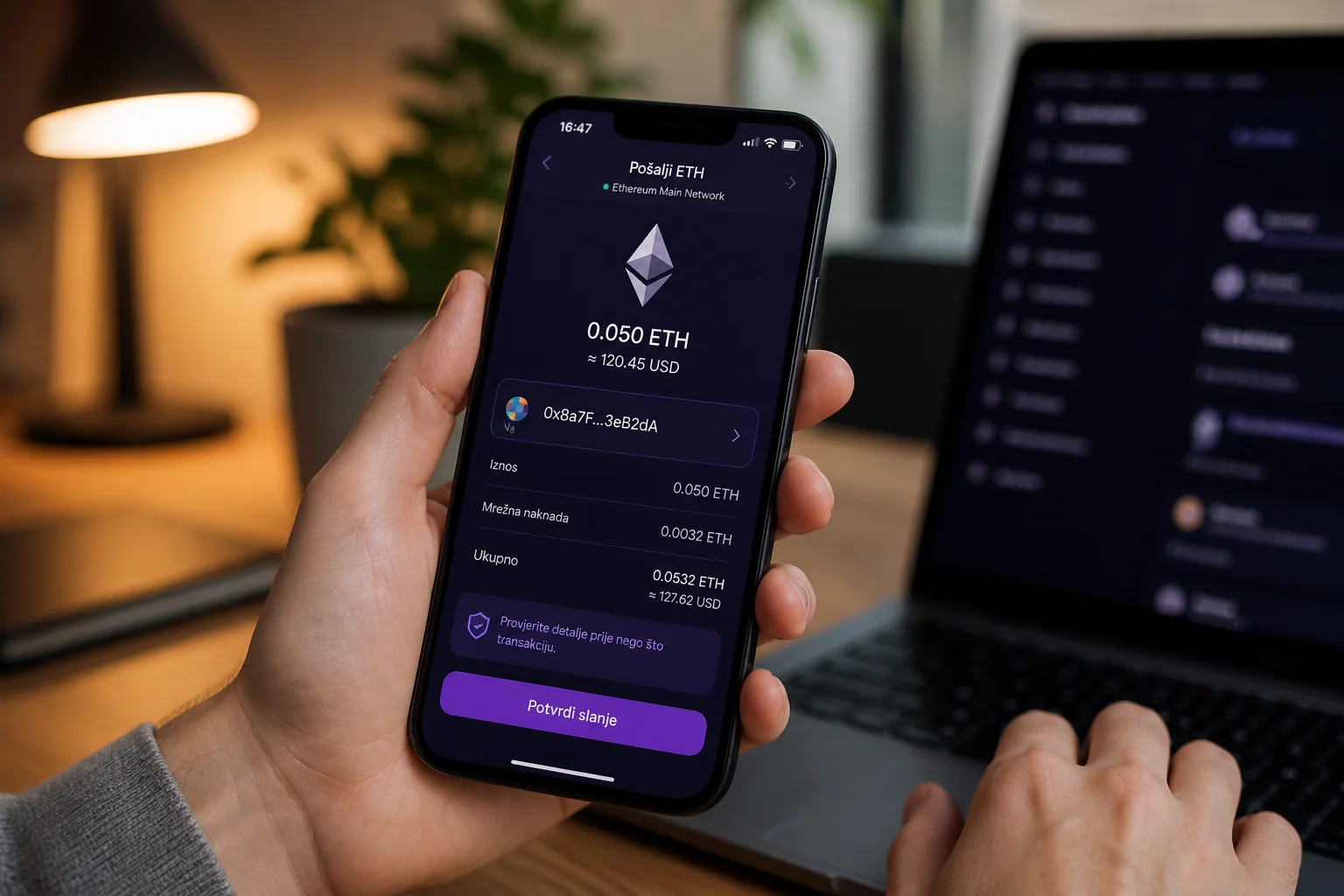 Postavljanje Ethereum novčanika za sportsko klađenje na mobilnom uređaju